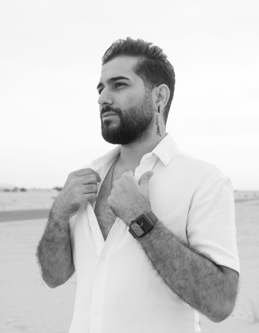 Portrait of Hamed Tayebi, film director in Dubai